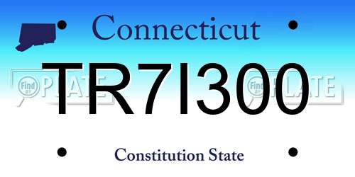 TR7I300 Connecticut License Plate