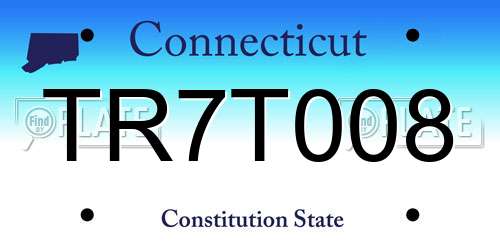 TR7T008 Connecticut License Plate