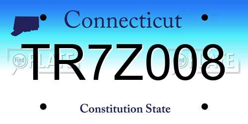 TR7Z008 Connecticut License Plate