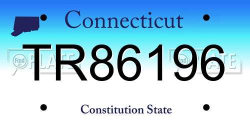 TR86196 Connecticut License Plate
