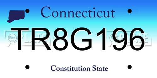 TR8G196 Connecticut License Plate
