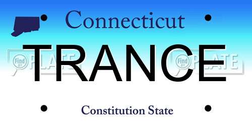 TRANCE Connecticut License Plate