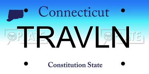 TRAVLN Connecticut License Plate