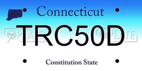 TRC50D Connecticut License Plate