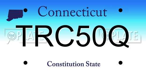 TRC50Q Connecticut License Plate