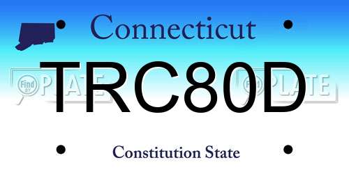TRC80D Connecticut License Plate