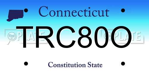 TRC80O Connecticut License Plate