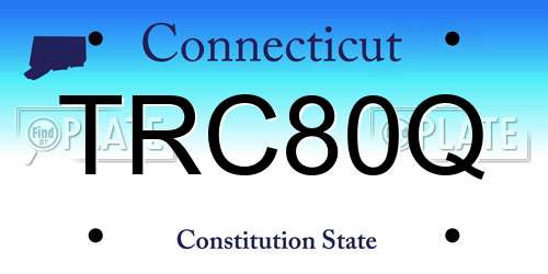 TRC80Q Connecticut License Plate