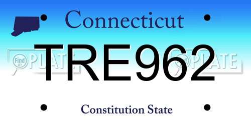 TRE962 Connecticut License Plate