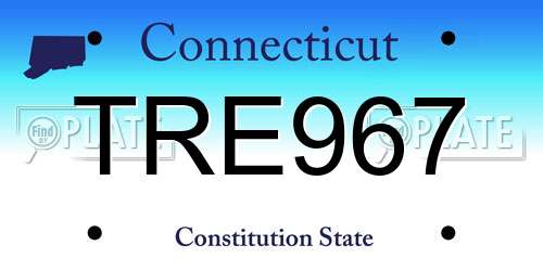 TRE967 Connecticut License Plate