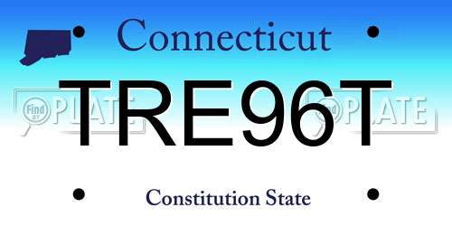 TRE96T Connecticut License Plate