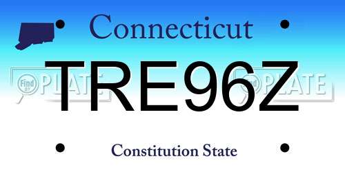 TRE96Z Connecticut License Plate