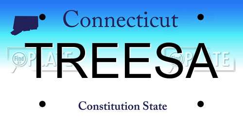 TREESA Connecticut License Plate