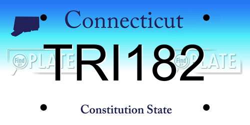 TRI182 Connecticut License Plate