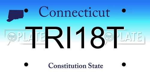 TRI18T Connecticut License Plate