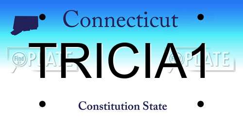 TRICIA1 Connecticut License Plate