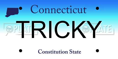 TRICKY Connecticut License Plate
