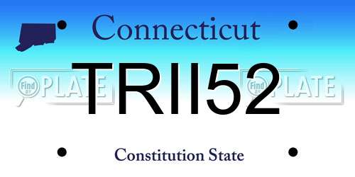 TRII52 Connecticut License Plate