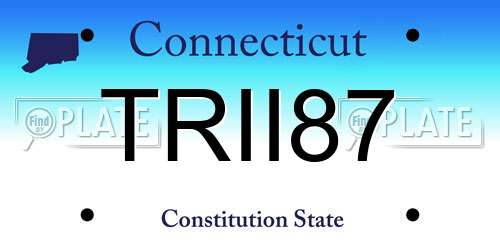 TRII87 Connecticut License Plate