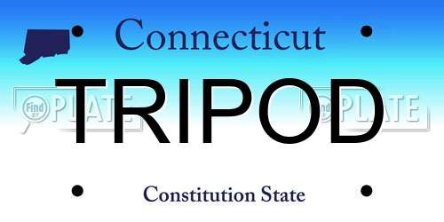 TRIPOD Connecticut License Plate