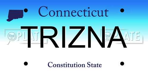 TRIZNA Connecticut License Plate