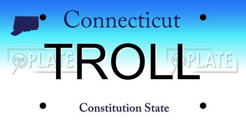 TROLL Connecticut License Plate