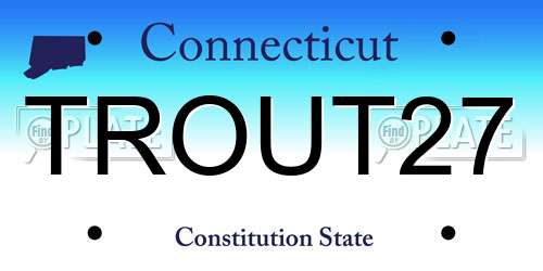 TROUT27 Connecticut License Plate