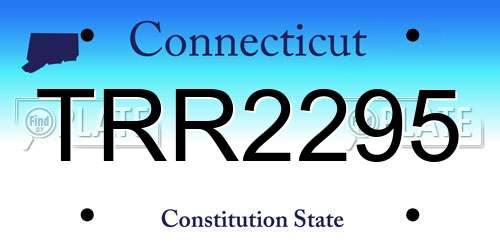 TRR2295 Connecticut License Plate