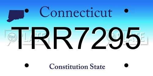 TRR7295 Connecticut License Plate