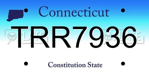 TRR7936 Connecticut License Plate