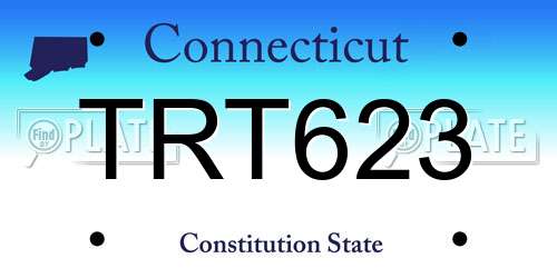 TRT623 Connecticut License Plate