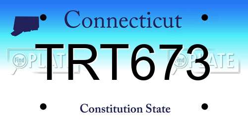 TRT673 Connecticut License Plate
