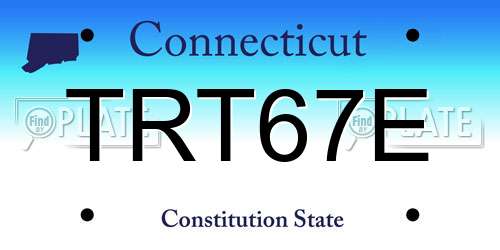 TRT67E Connecticut License Plate