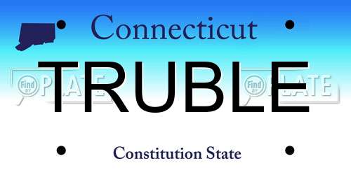 TRUBLE Connecticut License Plate