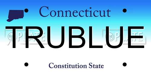 TRUBLUE Connecticut License Plate