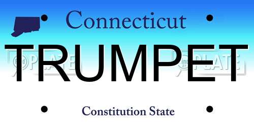 TRUMPET Connecticut License Plate