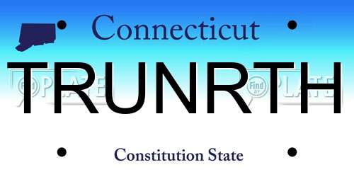TRUNRTH Connecticut License Plate