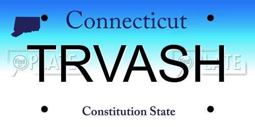 TRVASH Connecticut License Plate