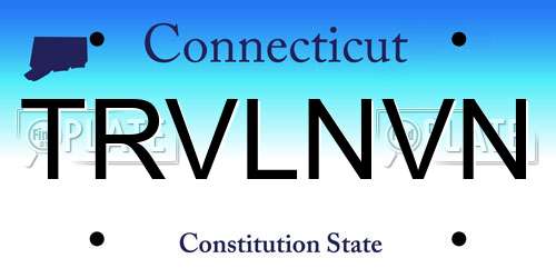 TRVLNVN Connecticut License Plate
