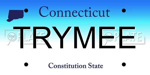 TRYMEE Connecticut License Plate