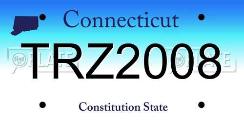 TRZ2008 Connecticut License Plate