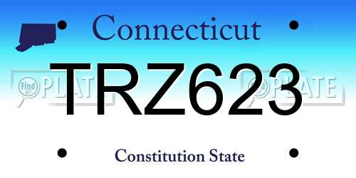 TRZ623 Connecticut License Plate