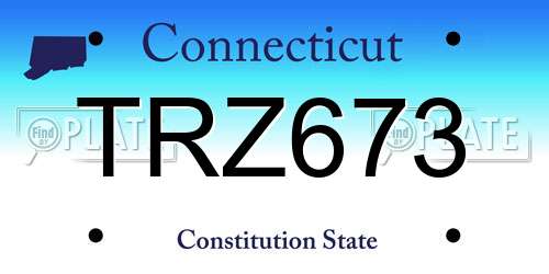 TRZ673 Connecticut License Plate