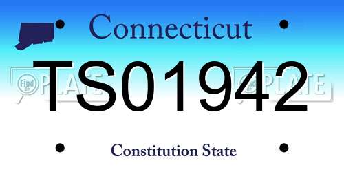 TS01942 Connecticut License Plate