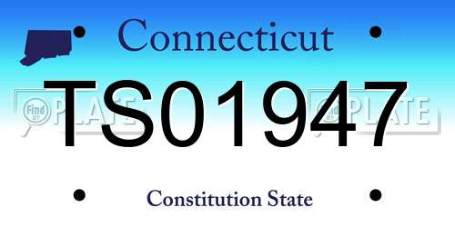 TS01947 Connecticut License Plate