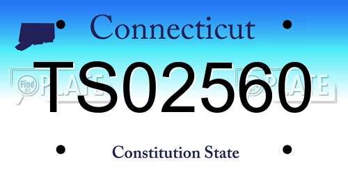 TS02560 Connecticut License Plate