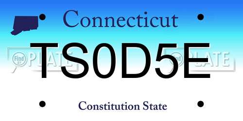 TS0D5E Connecticut License Plate