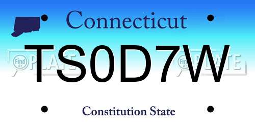 TS0D7W Connecticut License Plate