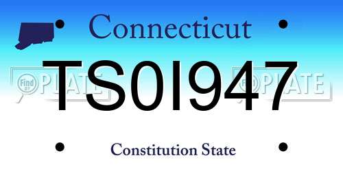 TS0I947 Connecticut License Plate