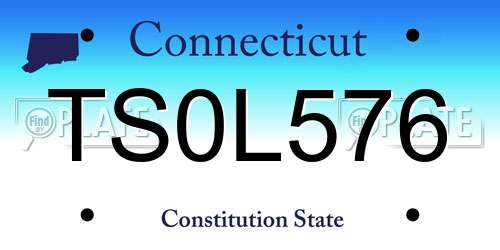 TS0L576 Connecticut License Plate